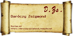 Daróczy Zsigmond névjegykártya